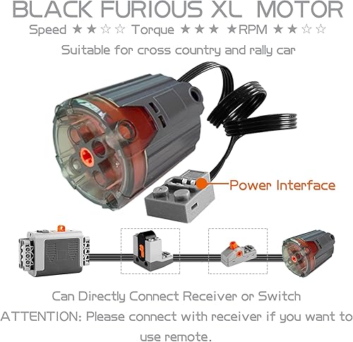 Miniatura 7 de Juego de motores con función de potencia de 44 piezas, nuevos grupos de iluminación por control remoto y paquete de baterías para juegos técnicos