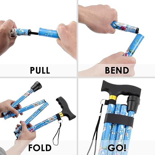 Miniatura 4 de Walking Cane PANZHENG Cane for ManWoman  Mobility & Daily Living Aids  5-Level Height Adjustable Walking Stick  Comfortable Plastic T-Handle