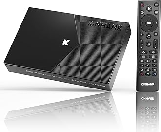 Kinhank K9 8K Hard Drive Player,2025 Android-TV-Box,4GB RAM+64GB ROM,8K Ultra HD,WI-FI 6,BT 5.2,SATA USB 3.0,HDMI 2.1,AV1
