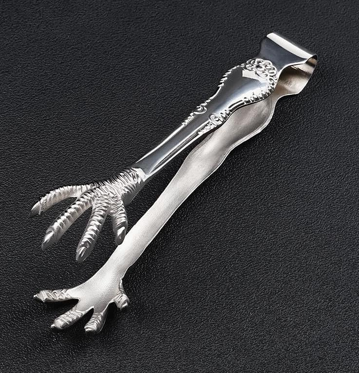 EatingBiting silver Bar Ice Hockey Special Eagle Claw Shape Ice Tongs Serving Tongs Home Decoration