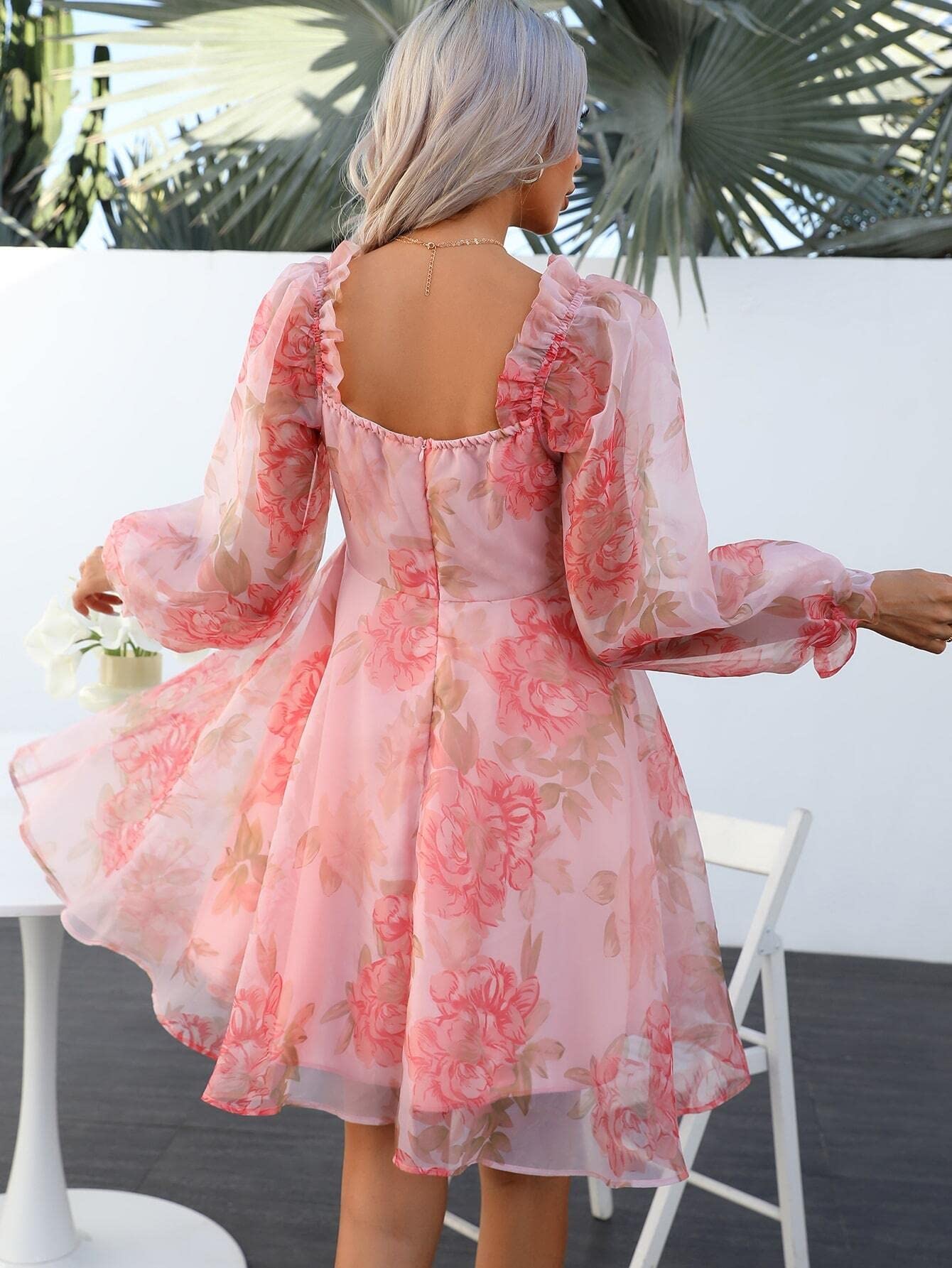pink lantern sleeve dress Amazon.com: Umhje Women's Flower Pink Ruffles Mini Dress Elegant Lantern  Sleeve Pleated Lace Up Pink Dresses Lady High Street Gown (Small) : Clothing,  Shoes & Jewelry