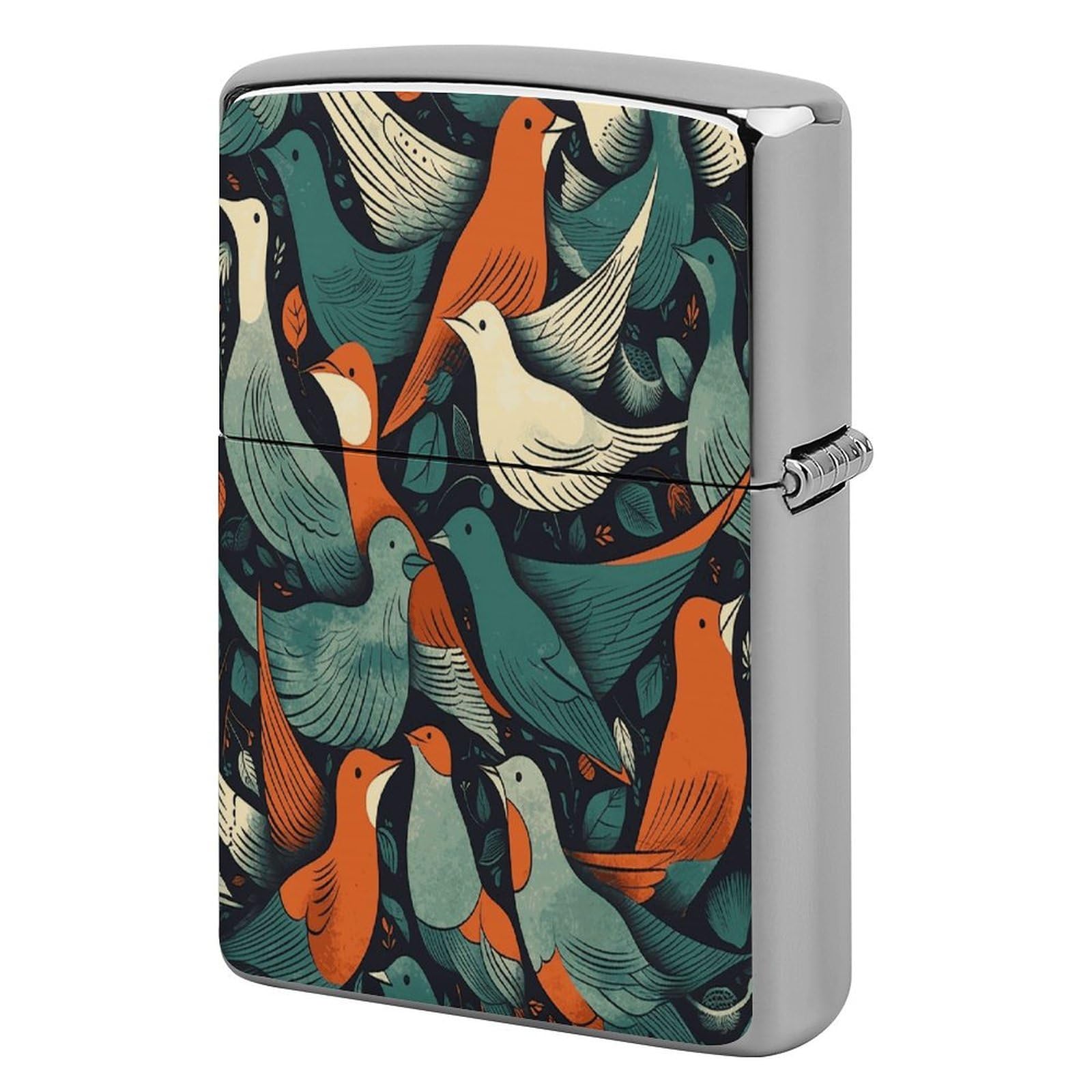 Fodpand Style Flock Of Birds Metal Lighter Case Cover Lighter Sleeve