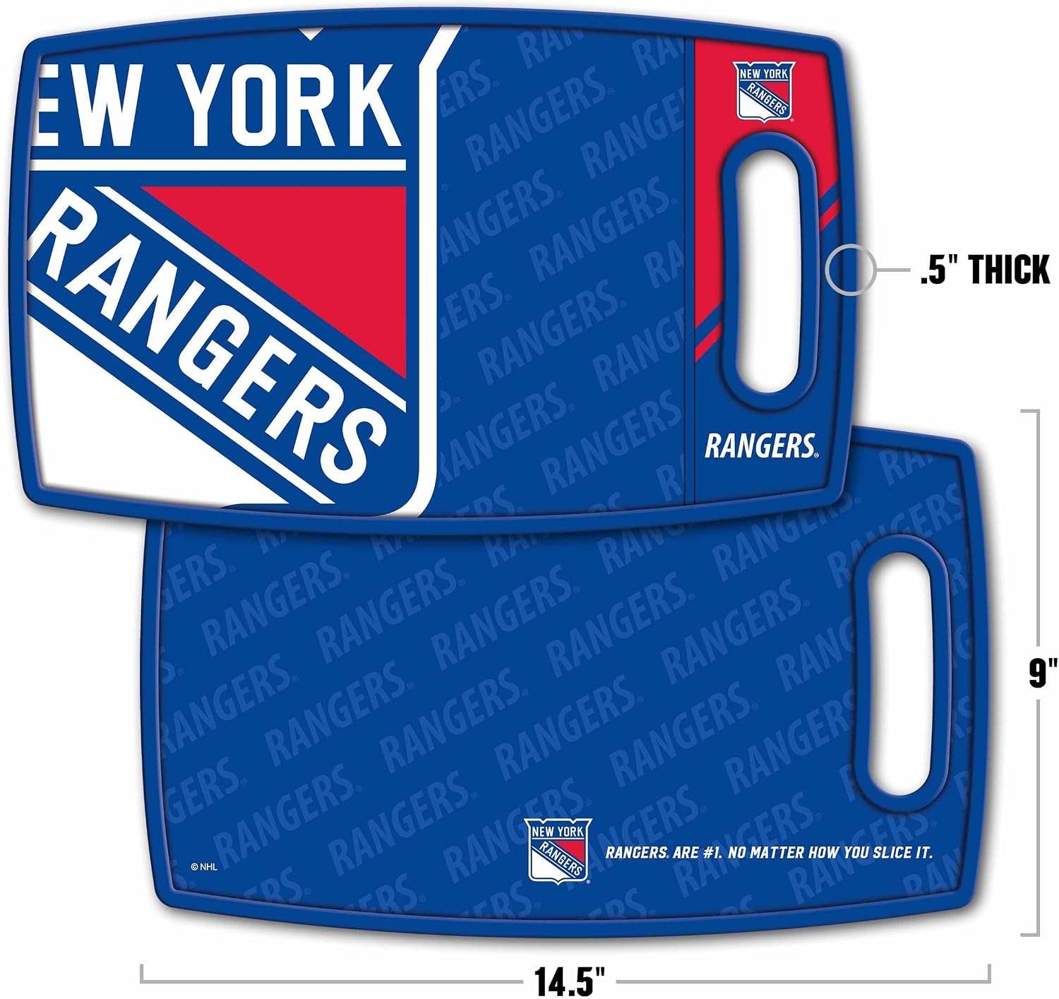 YouTheFan NHL Officially-licensed Logo Series Cutting Board - reversible design for double the cutting surface - gentle on knives, team message on both front and back