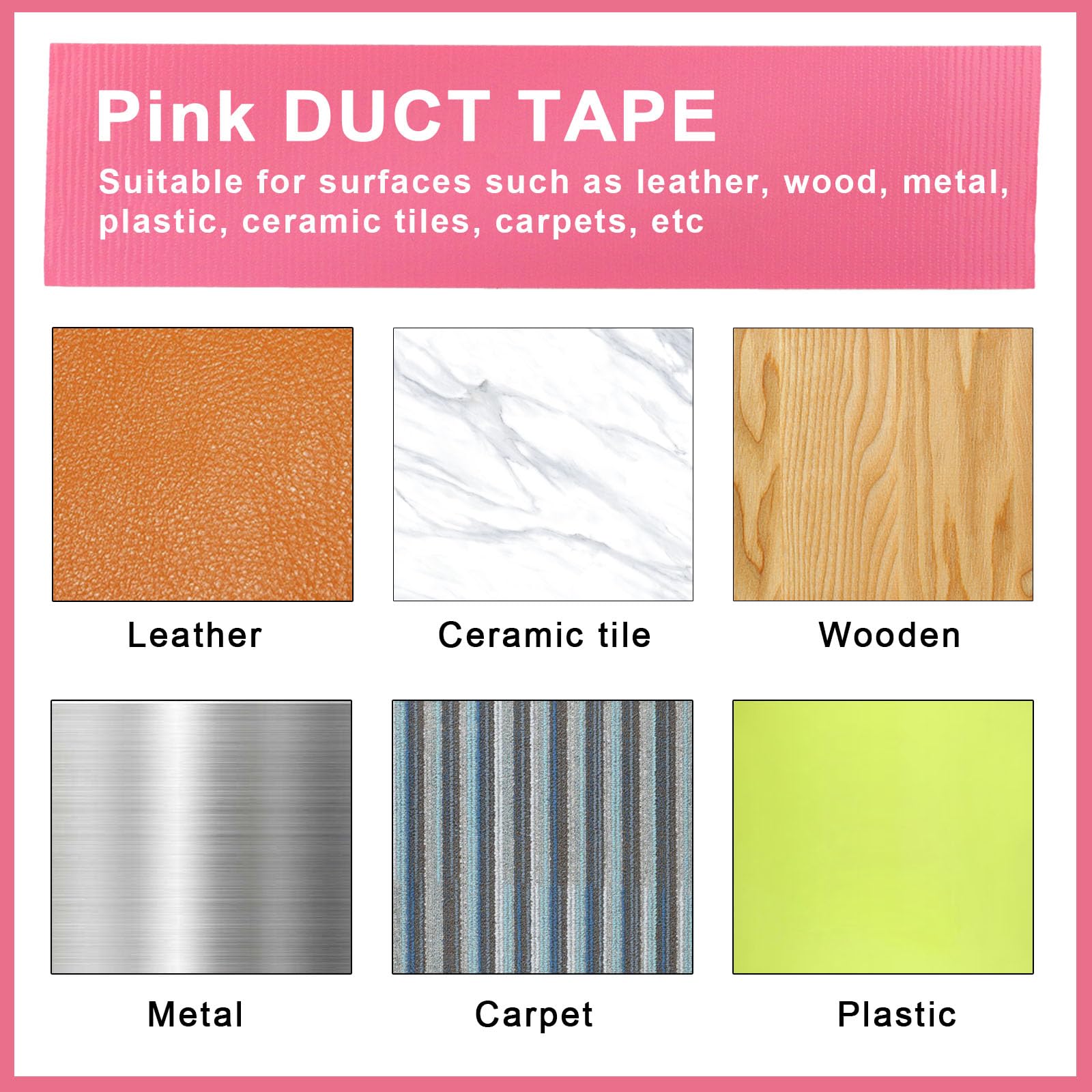 BOMEI PACK Cinta adhesiva rosa, 5 rollos de cinta adhesiva de color industrial resistente de 9 mil x 4,8 cm x 30 yardas para embalaje y reparación
