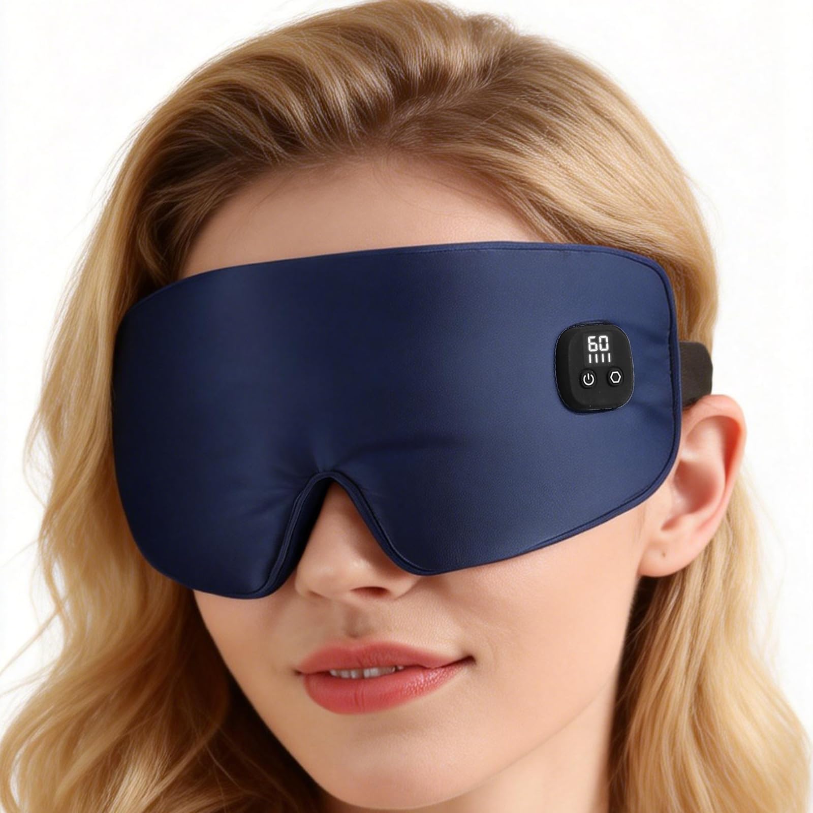 Silk Heated Eye Mask Cordless, 1500mAh Warm Eye Compress for Dry Eyes, Heating Mask for Dry Eyes, Stye, Belpharitis, MGD, Gift for Men Women (Light Blue)