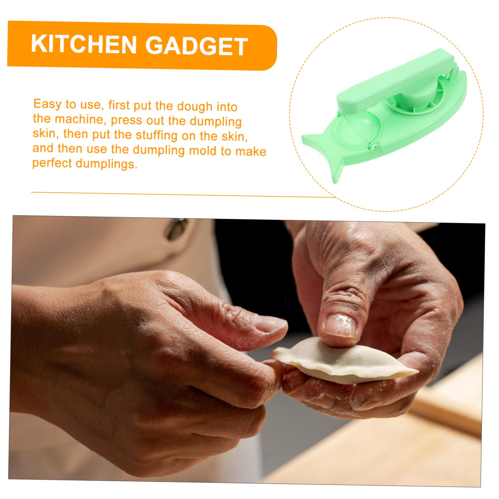 OKUMEYR Handheld Dumpling Maker Mold Dough Pressing Tool for Dumpling Wrappers Easy to Use Non Slip Handle Material for Home and Restaurant Cooking