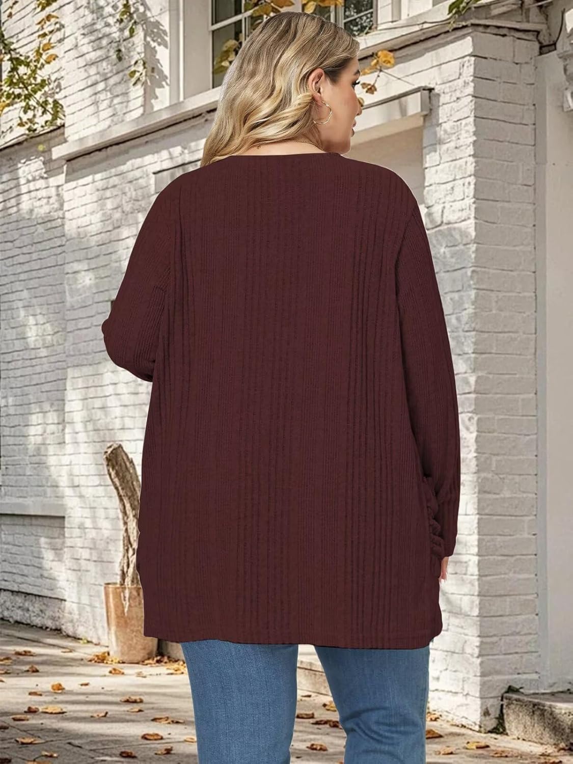 DOLNINE Plus-Size-Cardigans for Women Trendy Casual Lightweight Open Front Cardigan Sweaters Outerwear with Pockets - Image 5