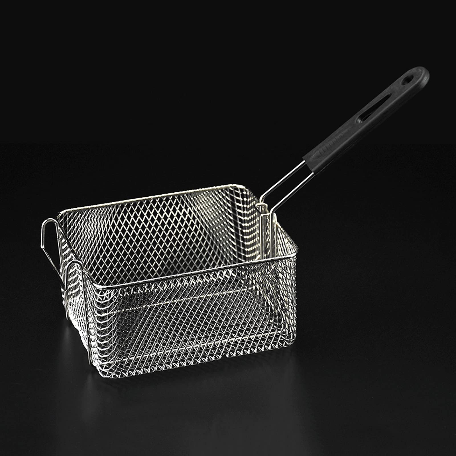 SDYdsgE chip basket， Commercial Electric Fryer Frying Basket Black Handle Square French Fries Stainless Steel Multifunctional Fried Food
