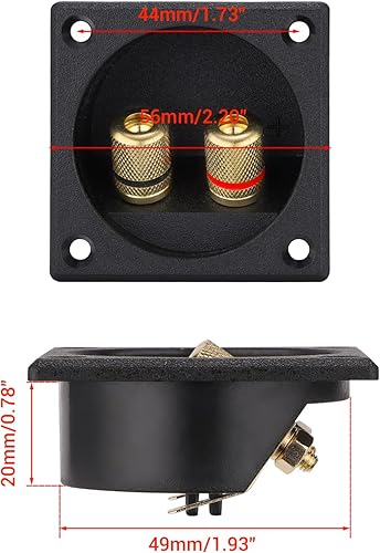 Miniatura 2 de Facmogu 2 unidades de 2.2 pulgadas, caja de altavoces cuadrada de 2 vías con enchufes tipo plátano, caja de subwoofer tipo tornillo, placas