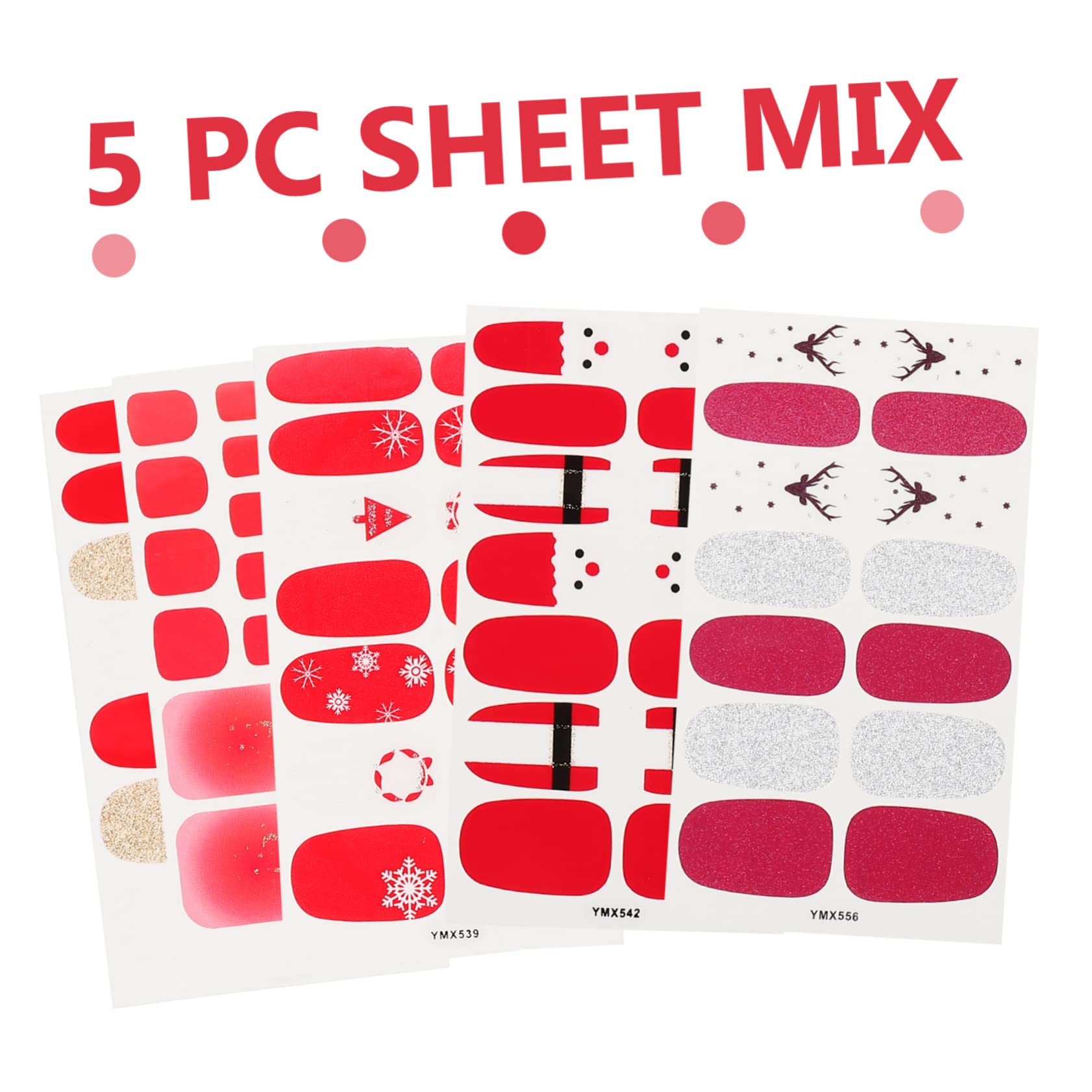 Healvian 25fogli Adesivi Per Unghie Natalizi Di Stickers Per Manicure Fai Da Te Wraps Per Unghie Tema Natale Facile Applicazione e Design Naturale Per Festività Art Creativa