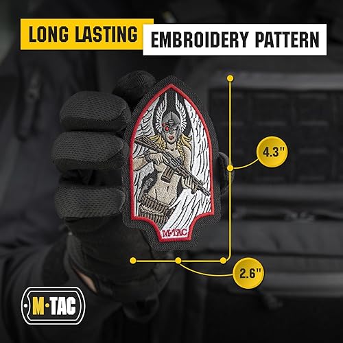 Miniatura 4 de M-Tac Morale Patch Valkyrie - Parche militar táctico bordado con cierre de gancho en el respaldo, parches para chaleco, mochilas, sombreros