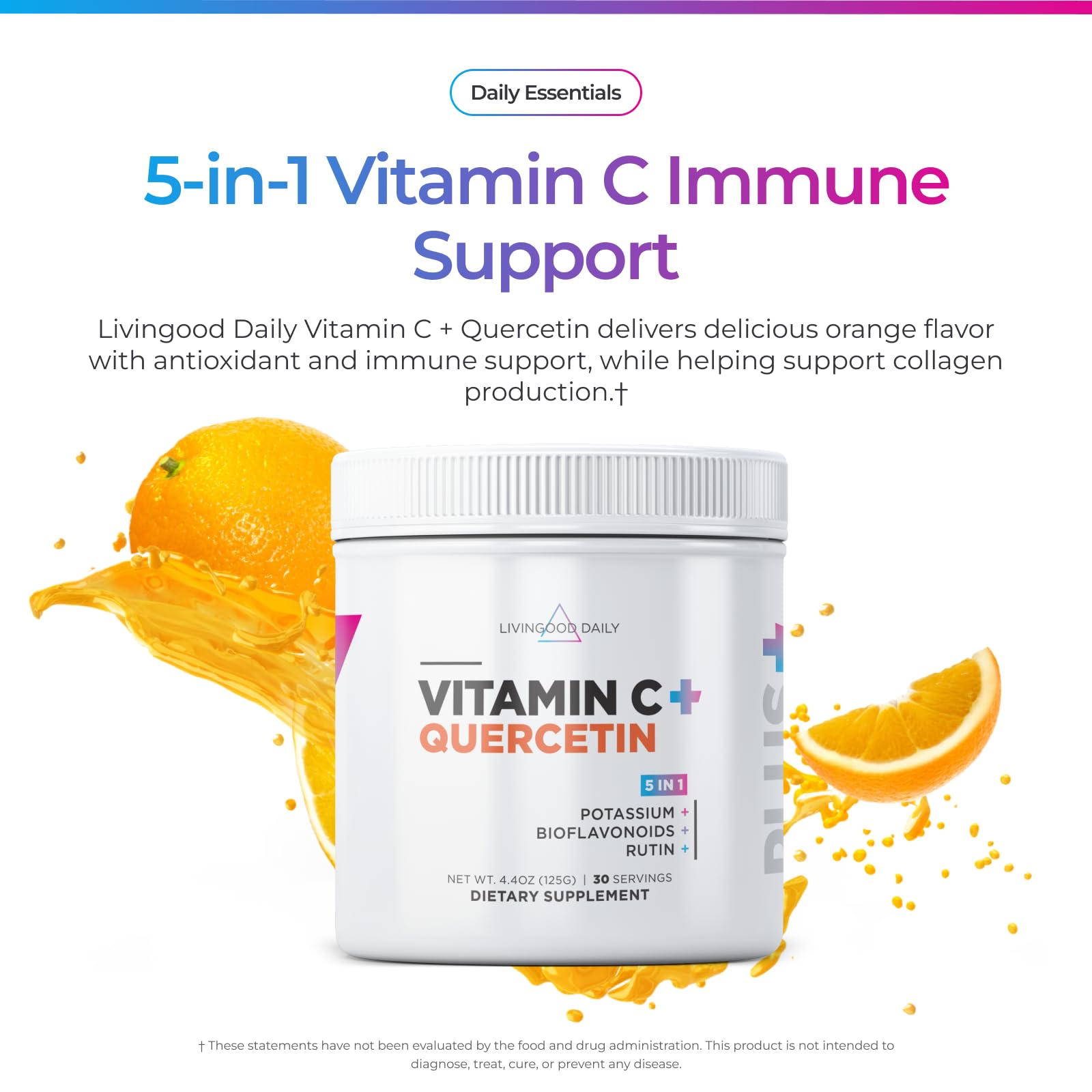 Livingood High Dose Vitamin C Powder, 2,500mg Ascorbic Acid, 30 Servings — Amazon image 2