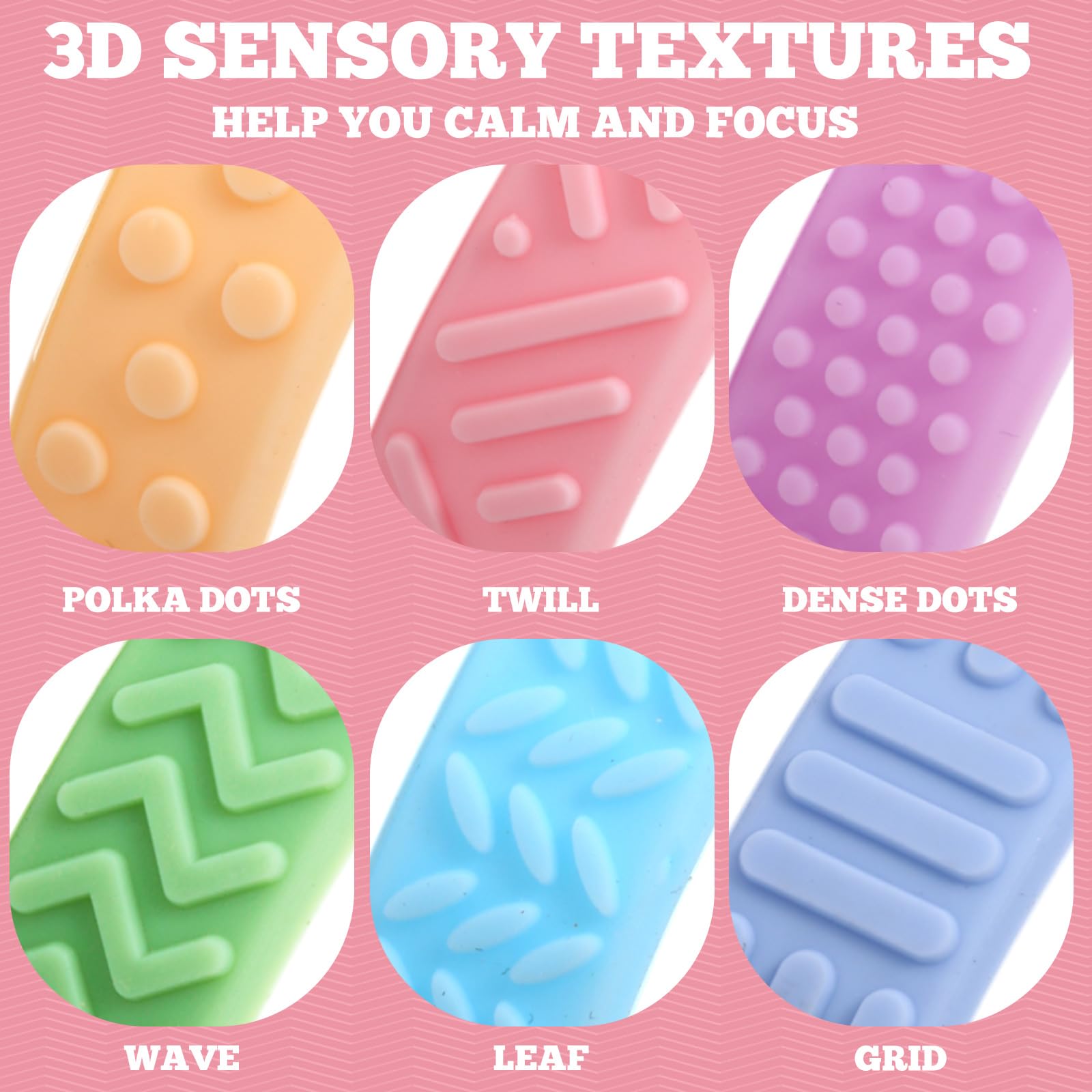 Colingmill Angst-Sensorische Armbänder - 30 Stück Silikon, Mit Strukturierter Oberfläche, Morandi-Farben