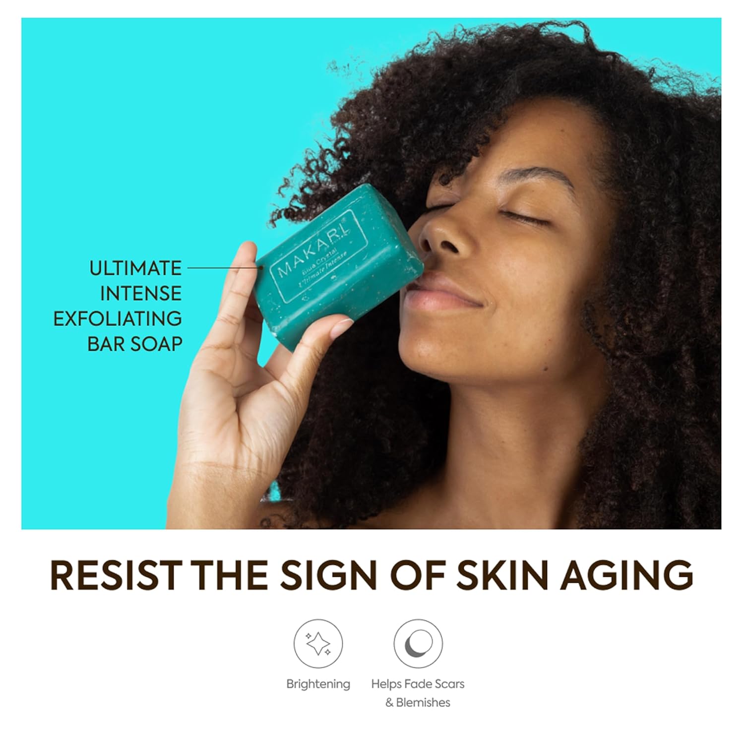 Makari Blue Crystal Beauty Exfoliating Bar Soap – 7 oz Bath Soap for Women & Men | Exfoliating Cleanser with Glutathione, Kojic Acid & Collagen for Smooth, Refreshed-Looking Skin - Image 3