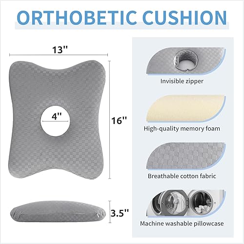 Miniatura 5 de Almohada de piernas y rodillas para personas que duermen de lado, almohada de espuma viscoelástica mejorada entre las piernas para dormir de lado,