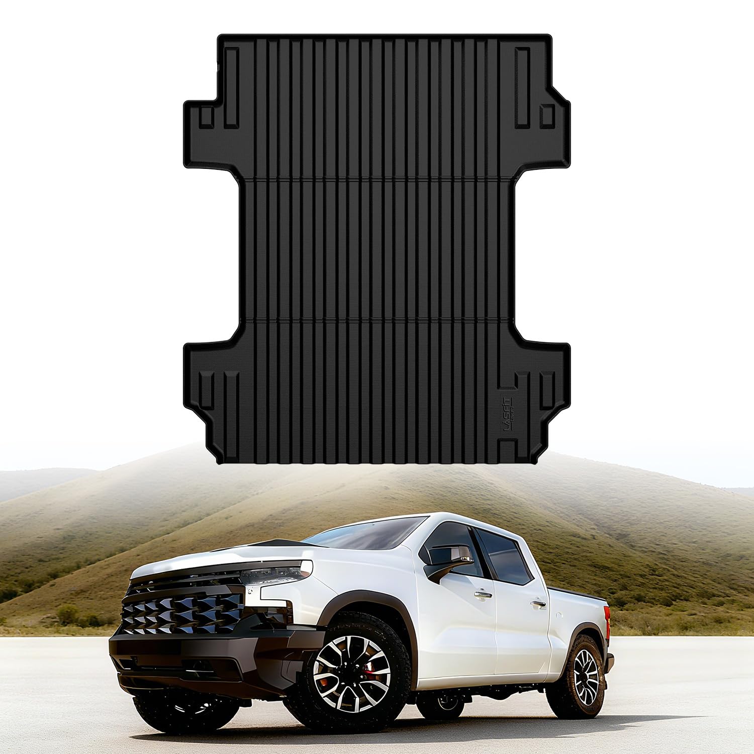 LASFIT Truck Bed Mat 2019-2026 for Chevrolet Chevy Silverado 1500 | GMC Sierra 1500 (Only Fit 6.6FT Bed), Bed Liner for Chevy Silverado GMC Sierra 1500, Not Fit Optional CarbonPro Bed