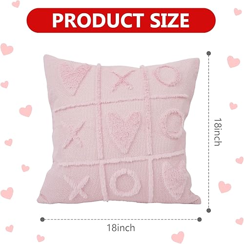 Miniatura 3 de Juego de 2 fundas de almohada de San Valentín de 18 x 18 pulgadas, decoración del día de San Valentín, fundas de almohada rosas para decoración de