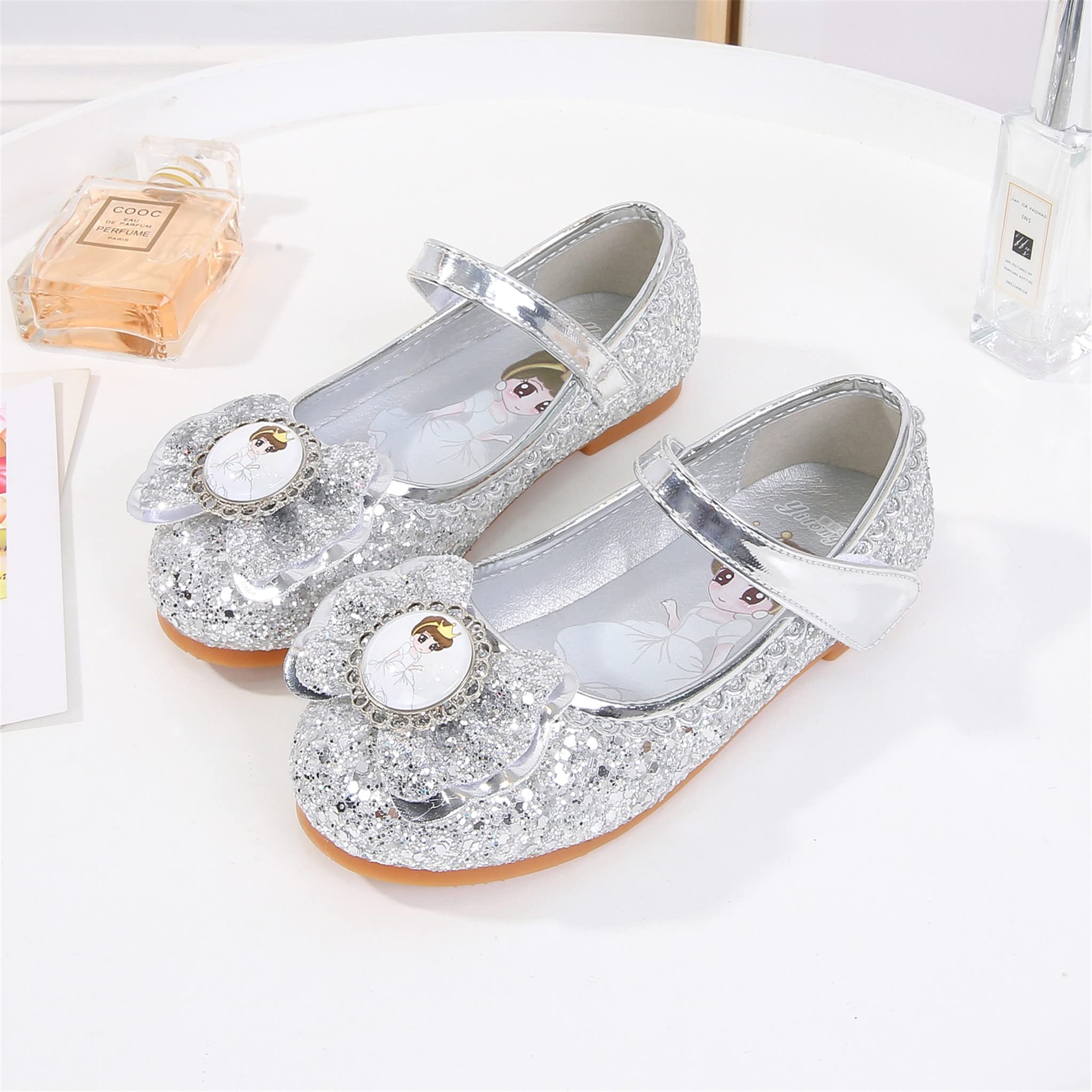 YONIER Scarpe Principessa Bambina Ballerine Bambina Scarpe Brillantini Frozen Bimba Partito per Ragazze Ballerina per Cerimonie e Occasioni Speciali