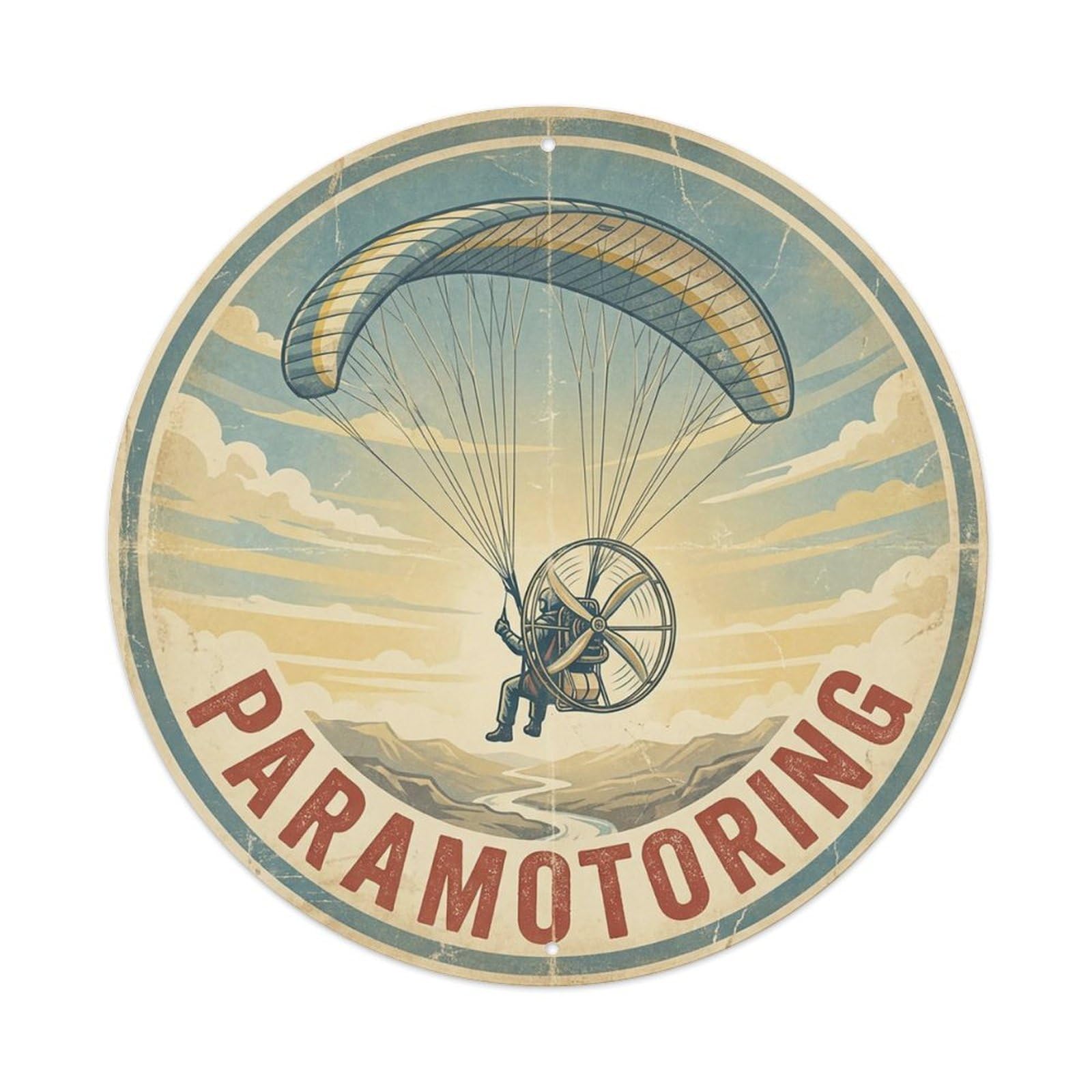 Vintage Paramotoring Extreme Sports Vintage Metal Tin Sign Plaque Wall Decor for Cafe, Club Bar, Office, Garden Metal Poster 8x8Inch
