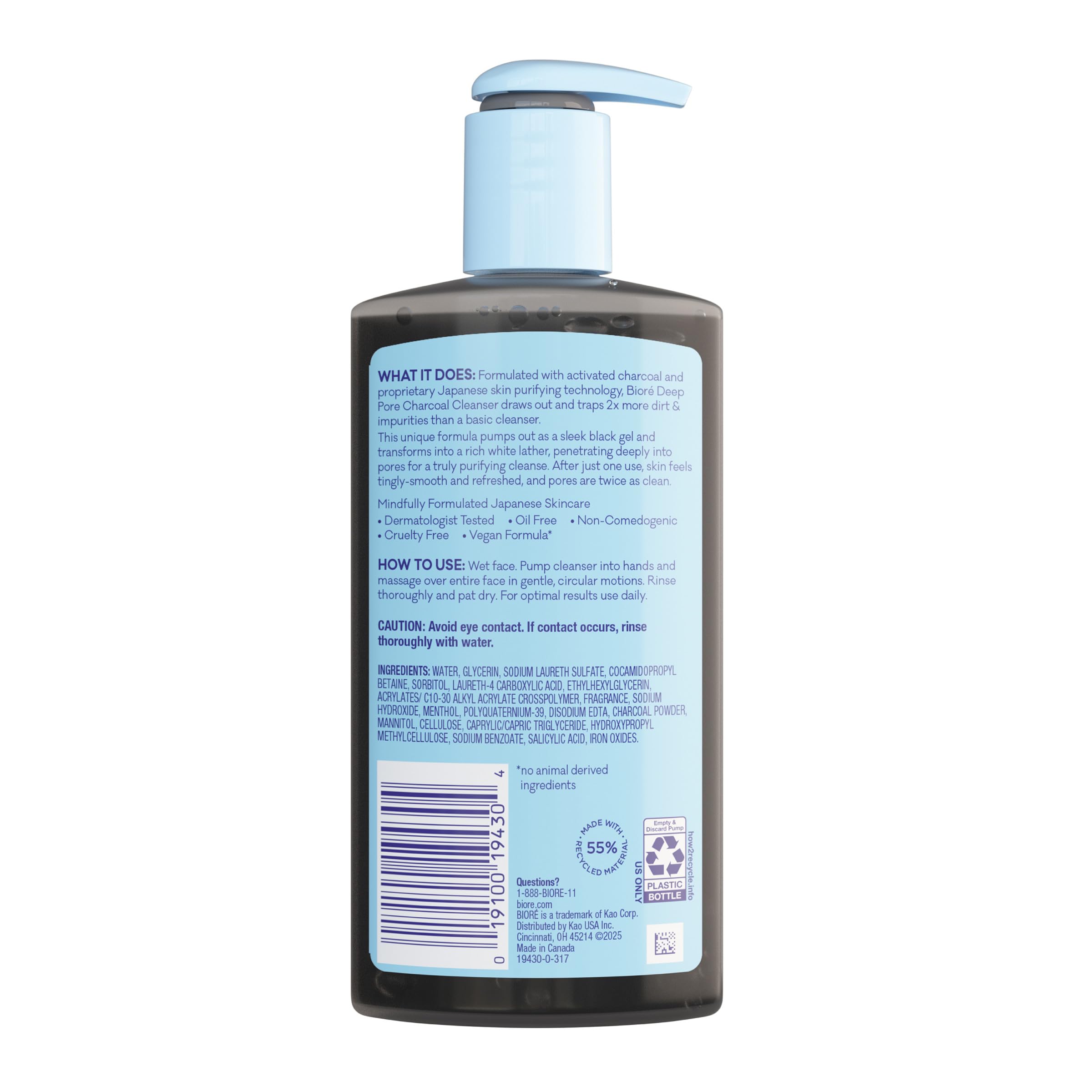Bioré Charcoal Face Wash - Deep Pore Cleanser -10