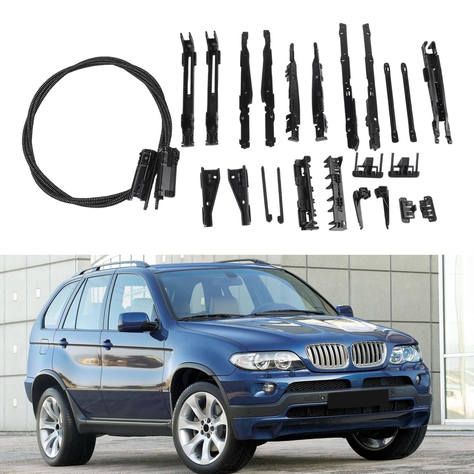 Kit de réparation de toit ouvrant - Câble panoramique pour BMW X5 E70 F15 X3, E83 E53 54137118849 - Câble de rail pour 2000-2013