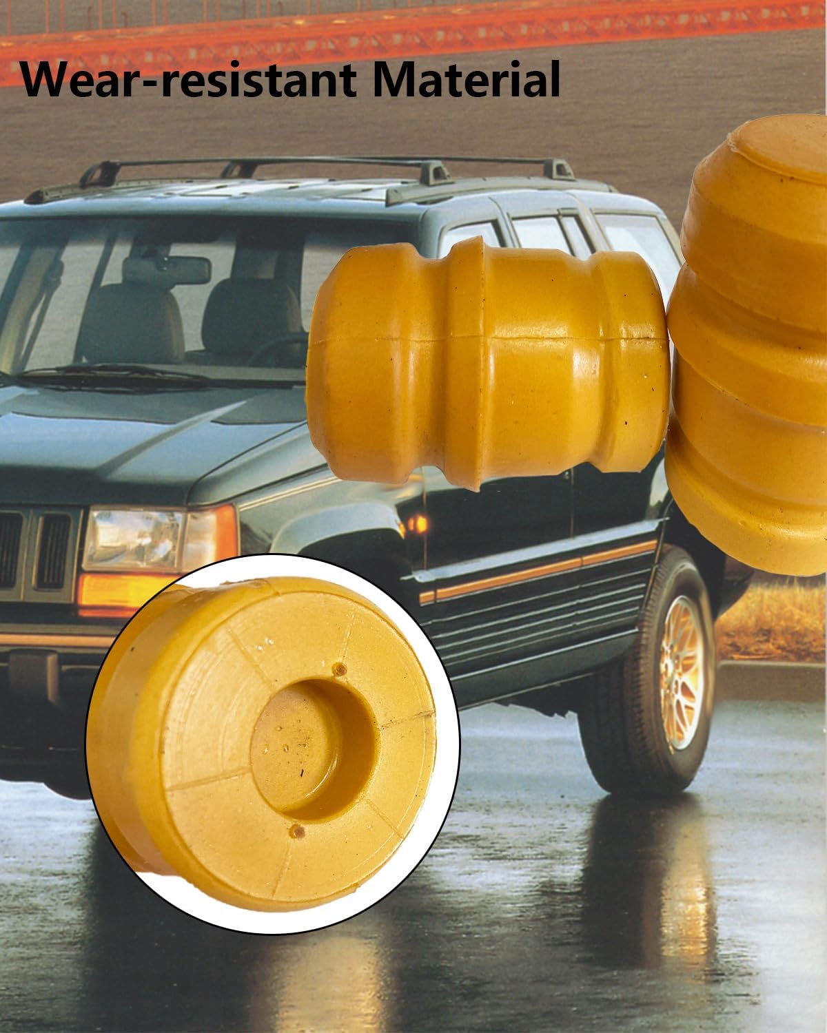 52087636AC 905-211 Front Bump Stop Fit for Dodge Ram 1500 2500 3500 Jeep Grand Cherokee Wagoneer TJ Wrangler 1993-2006 Suspension Jounce Bumpers