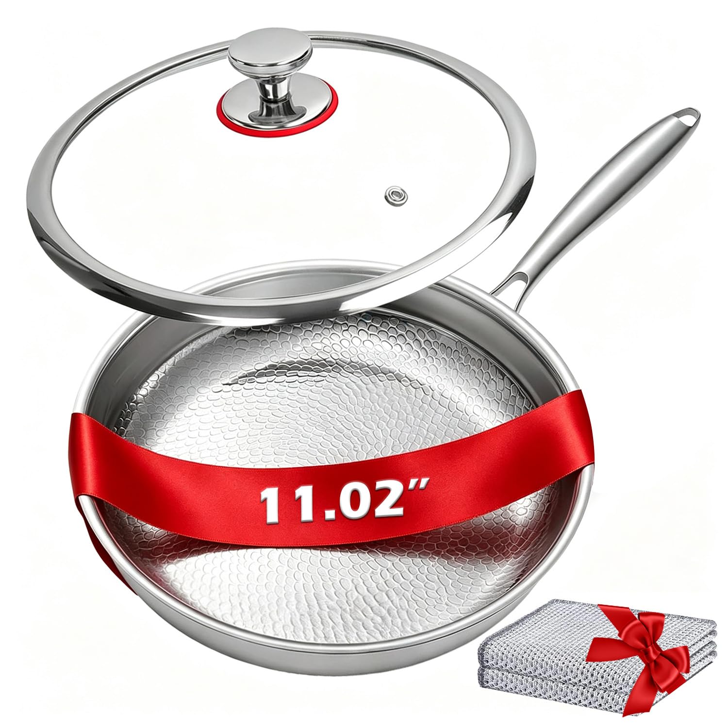 Photo 1 of ERRECI Titanium Frying Pan with Lid, 11.02", No Coating