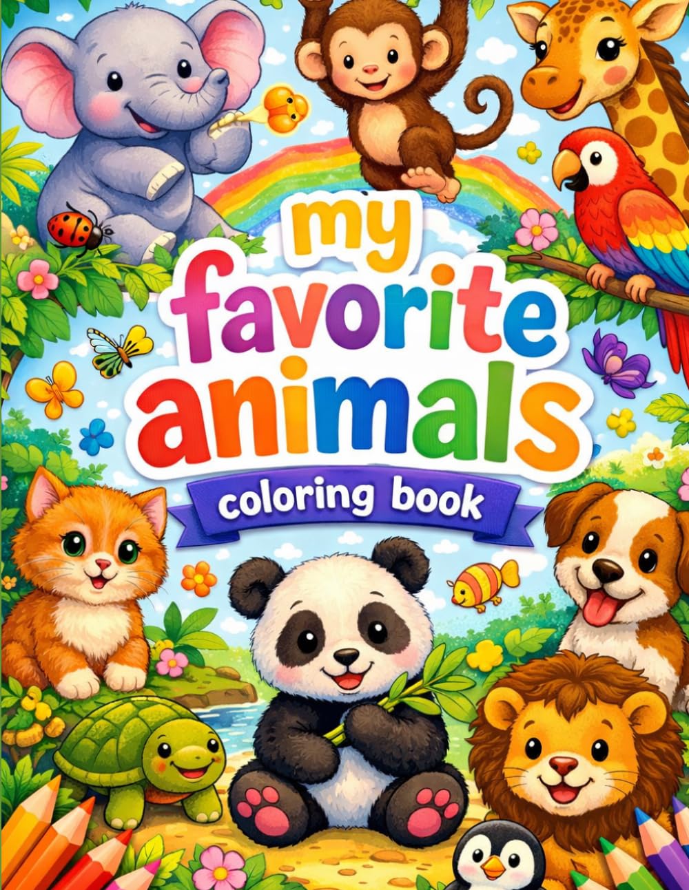 My Favorite Animals: Coloring book