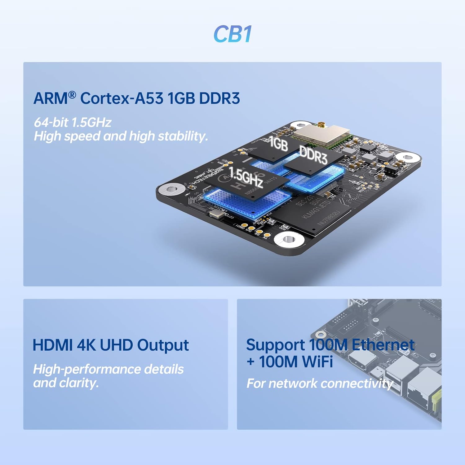 BIGTREETECH CB1 eMMC V1.1 Control Board (1GB+32GB), Support Klipper Upgrade on CB1 V2.2 Compatible with Raspberry-Pi 3B/4B, Manta M8P/M5P/M4P, Manta E3EZ Motherboard, Pi4B Adapter 3D Printer Part