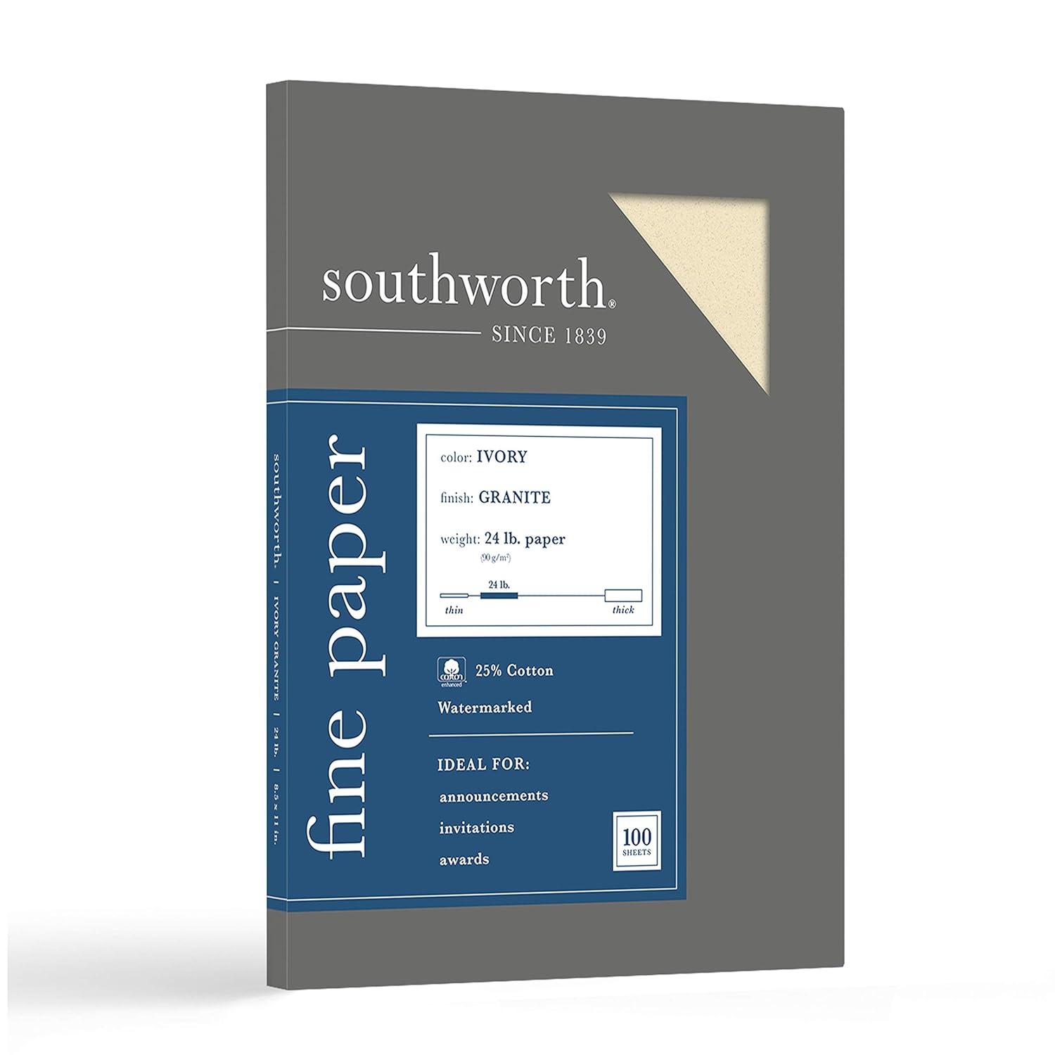 Southworth Granite Specialty Paper Ivory 24 Lb 100 Count P934ck Amazon In Office Products