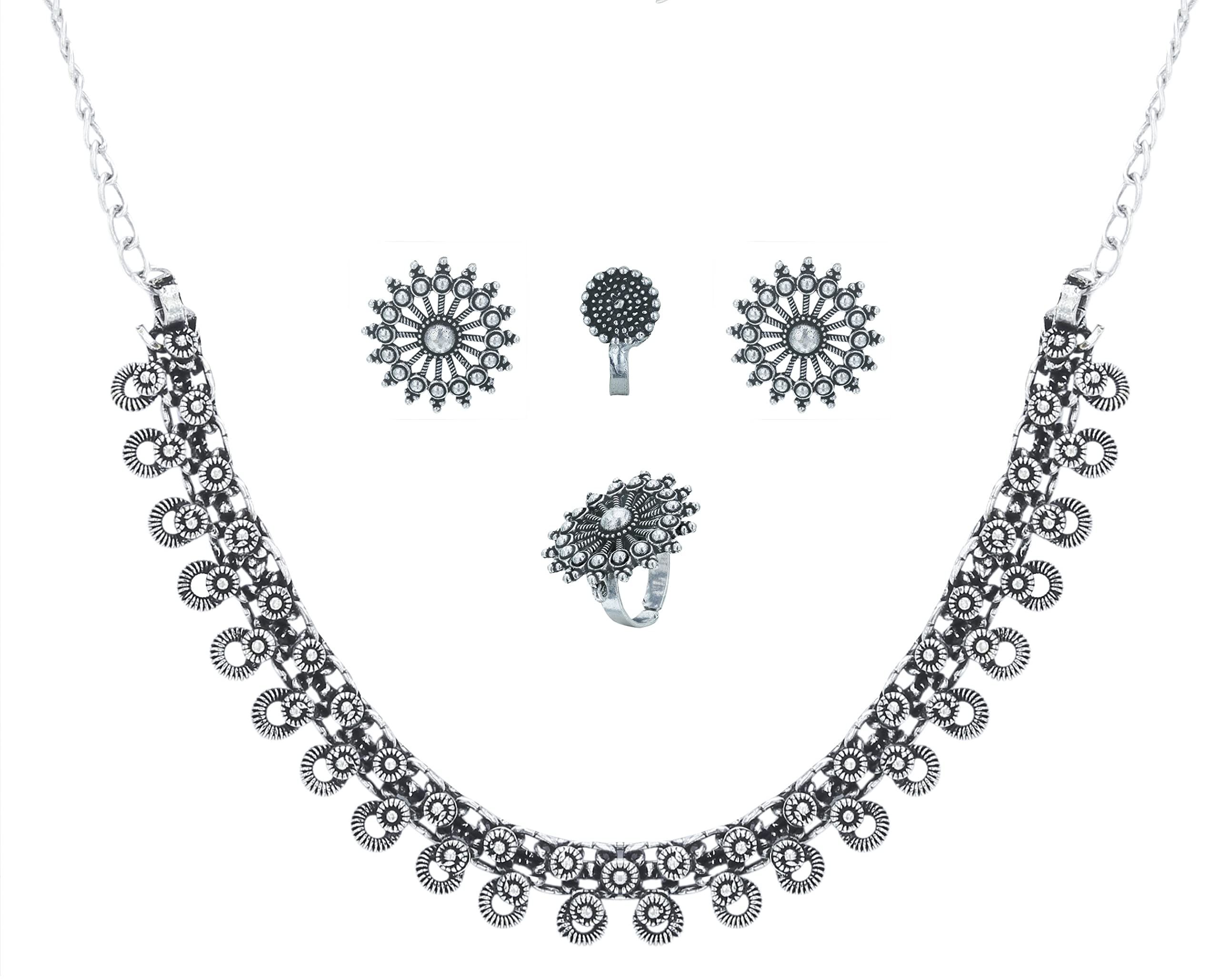 Sasitrends German Silver Antique Gold Necklace for Women and Girls (B08WPP76RK) Amazon Price History, Amazon Price Tracker