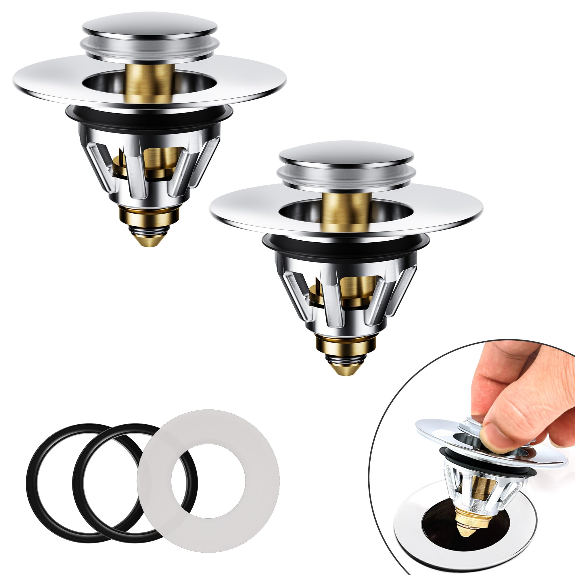 Magichome Pop-Up Sink Stopper components and installation diagram