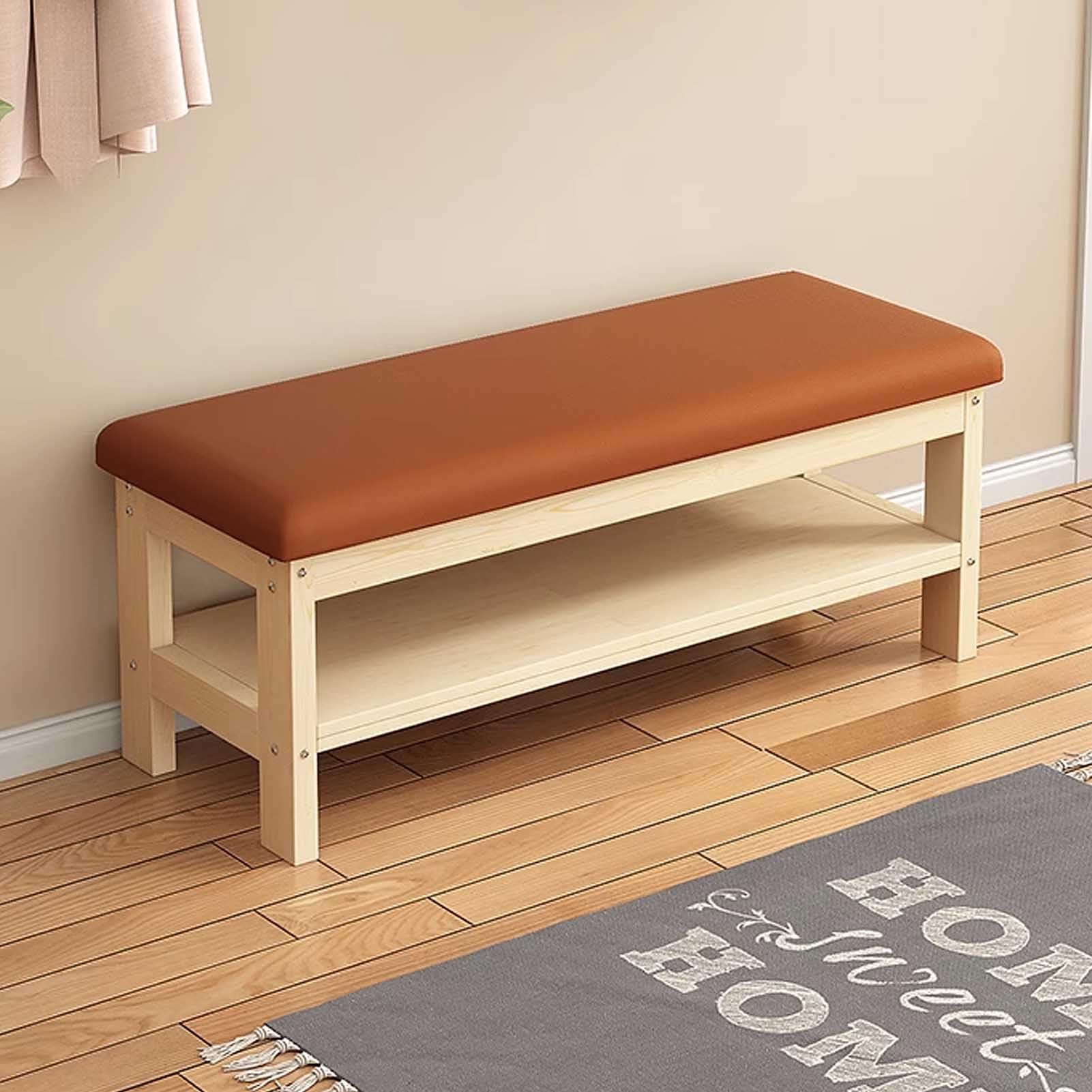 Banc rangement chaussures chambre couloir tabouret assise cuir