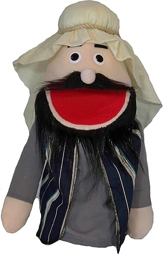 Marioneta de hombre pobre de la Biblia de 18 pulgadas, cabello negro