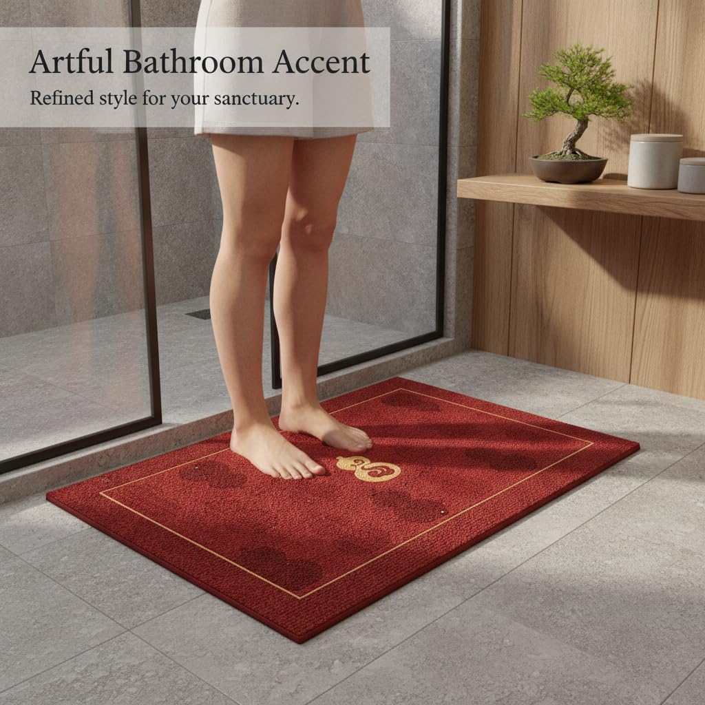 Tappeto da Bagno Antiscivolo, Zucca propizia, 80x120cm | Composizione in gomma, Tappeto bagno moderno, Per bagni moderni, Per vuole igiene