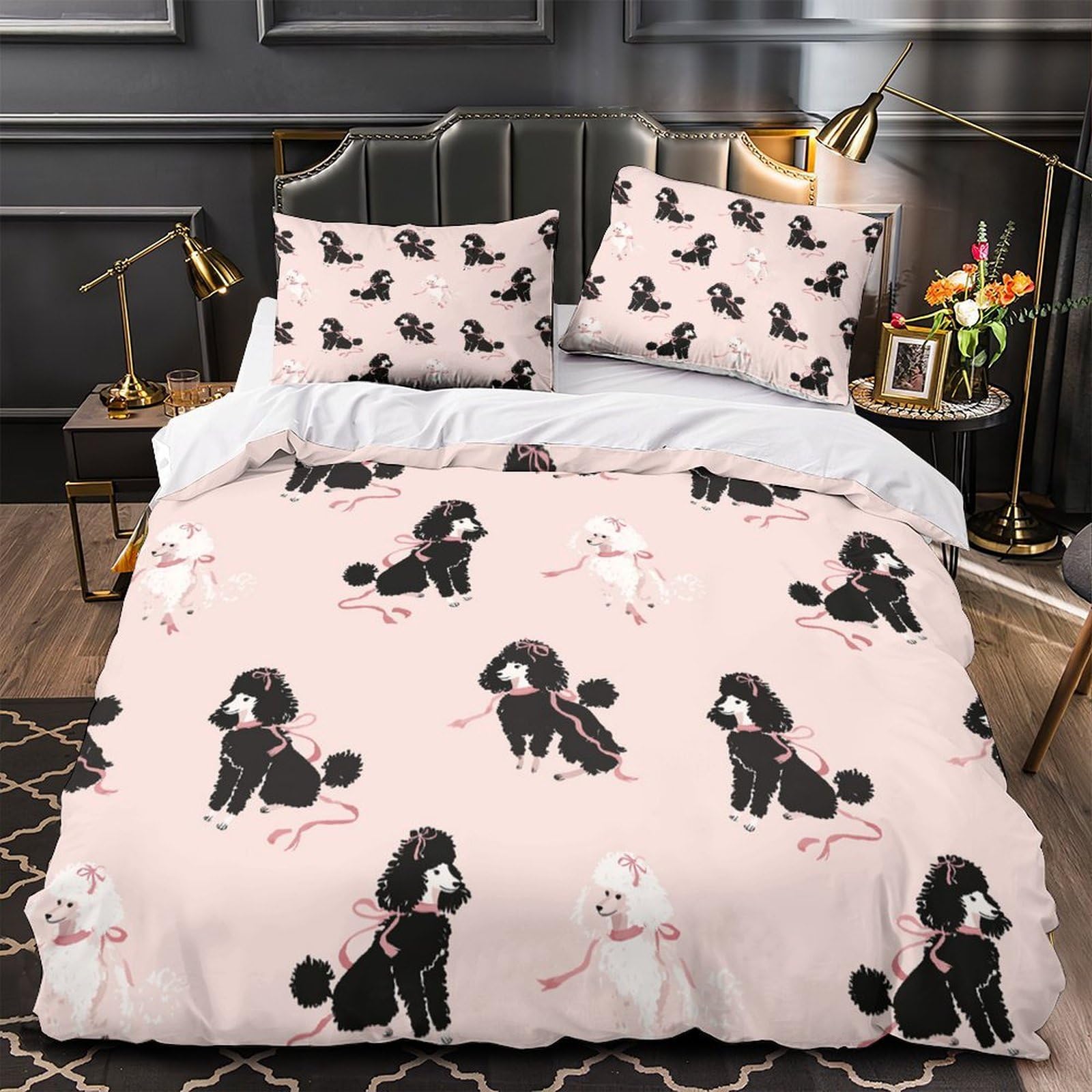 Housse de couette microfibre hypoallergénique parure de lit 3D confortable