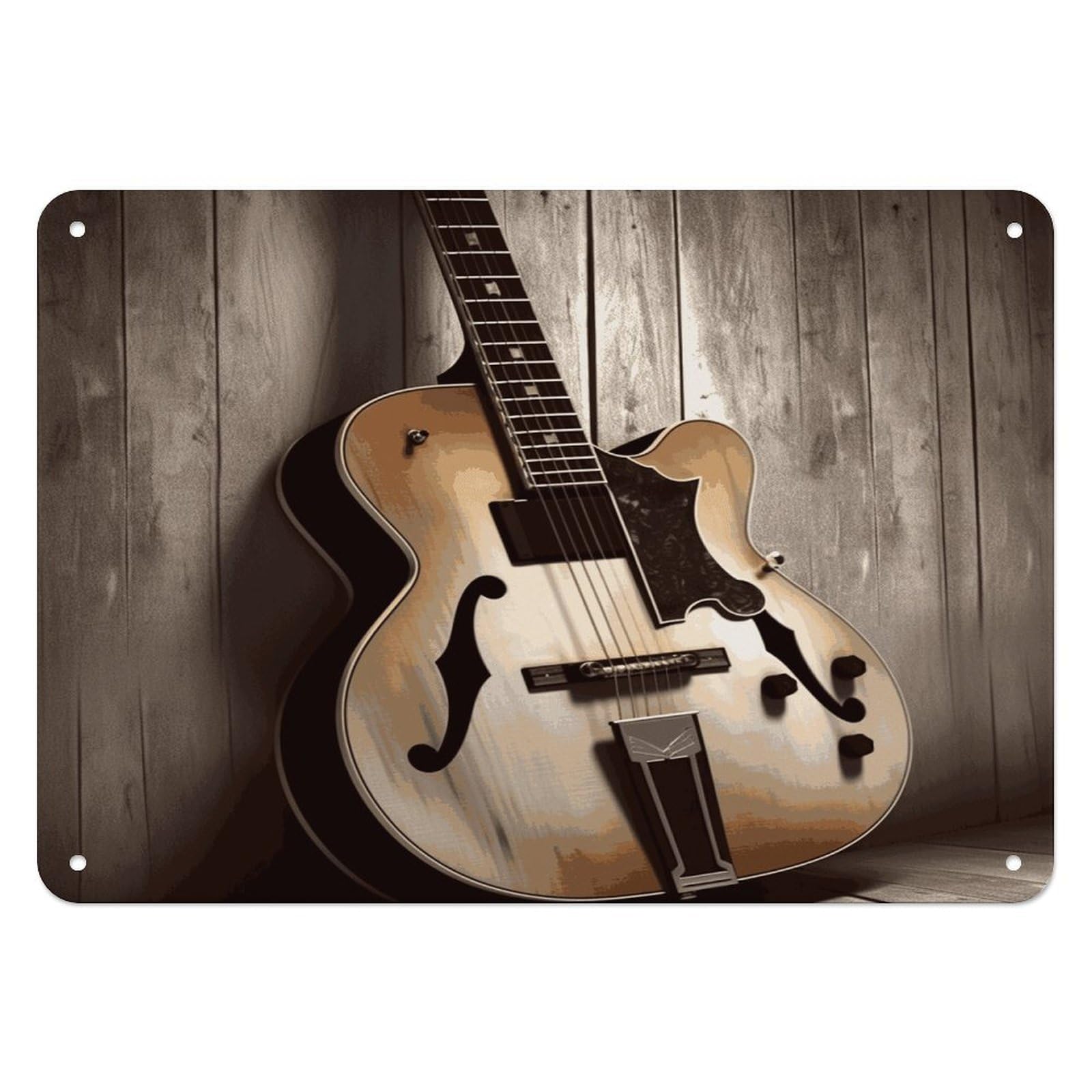 Btcowzrv Style Guitar Pictures Metal Sign, 5.5" X 7.9" Tin Wall Decor, Wall Art Plaques For Home Wedding Decor Room Living Room Decoration