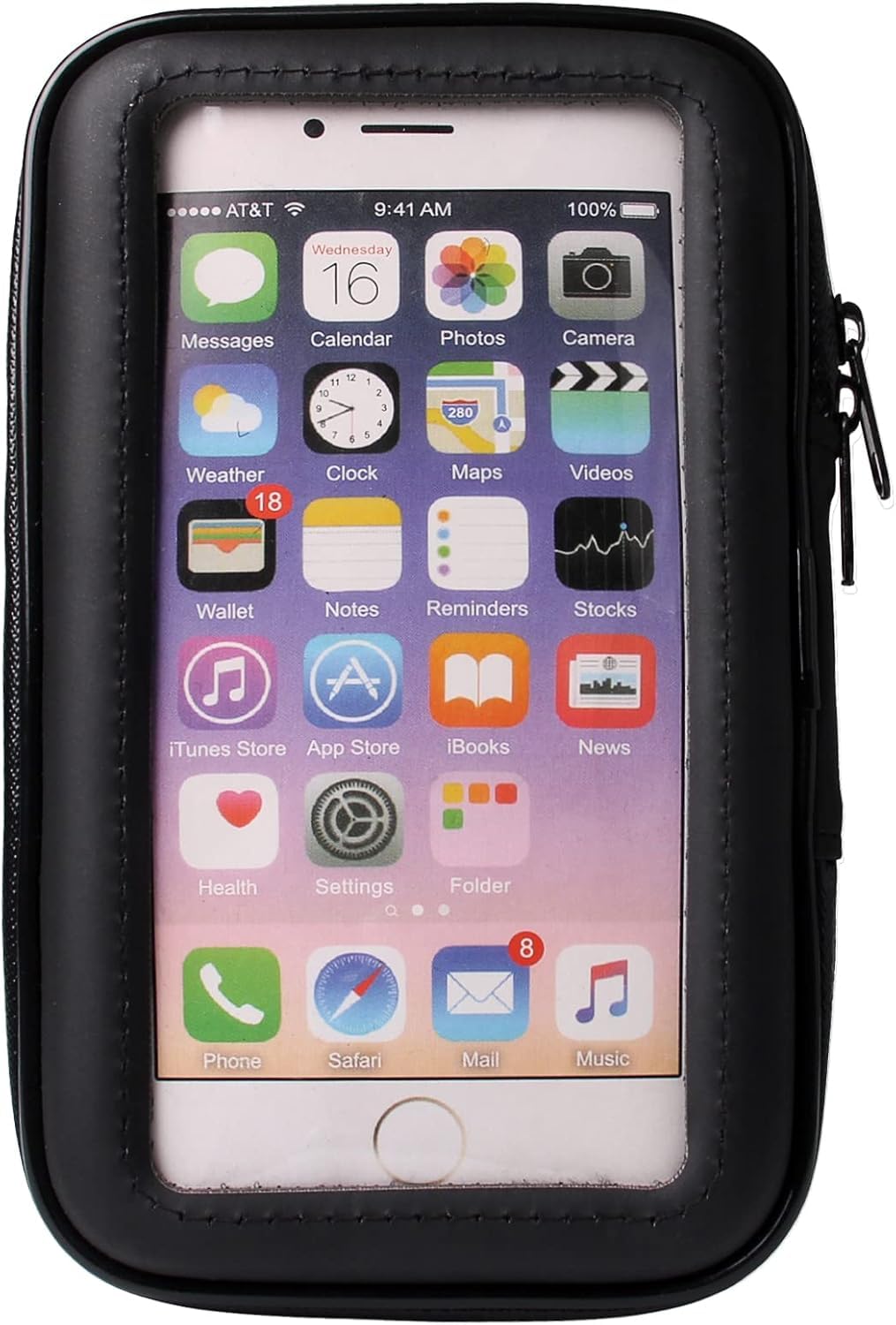 NLIGHTING Porta Cellulare Impermeabile PER Bici Moto, Schermi fino 6.5”, Custodia Touch Screen e Fissaggio Universale Sicuro su Manubrio o Specchietto