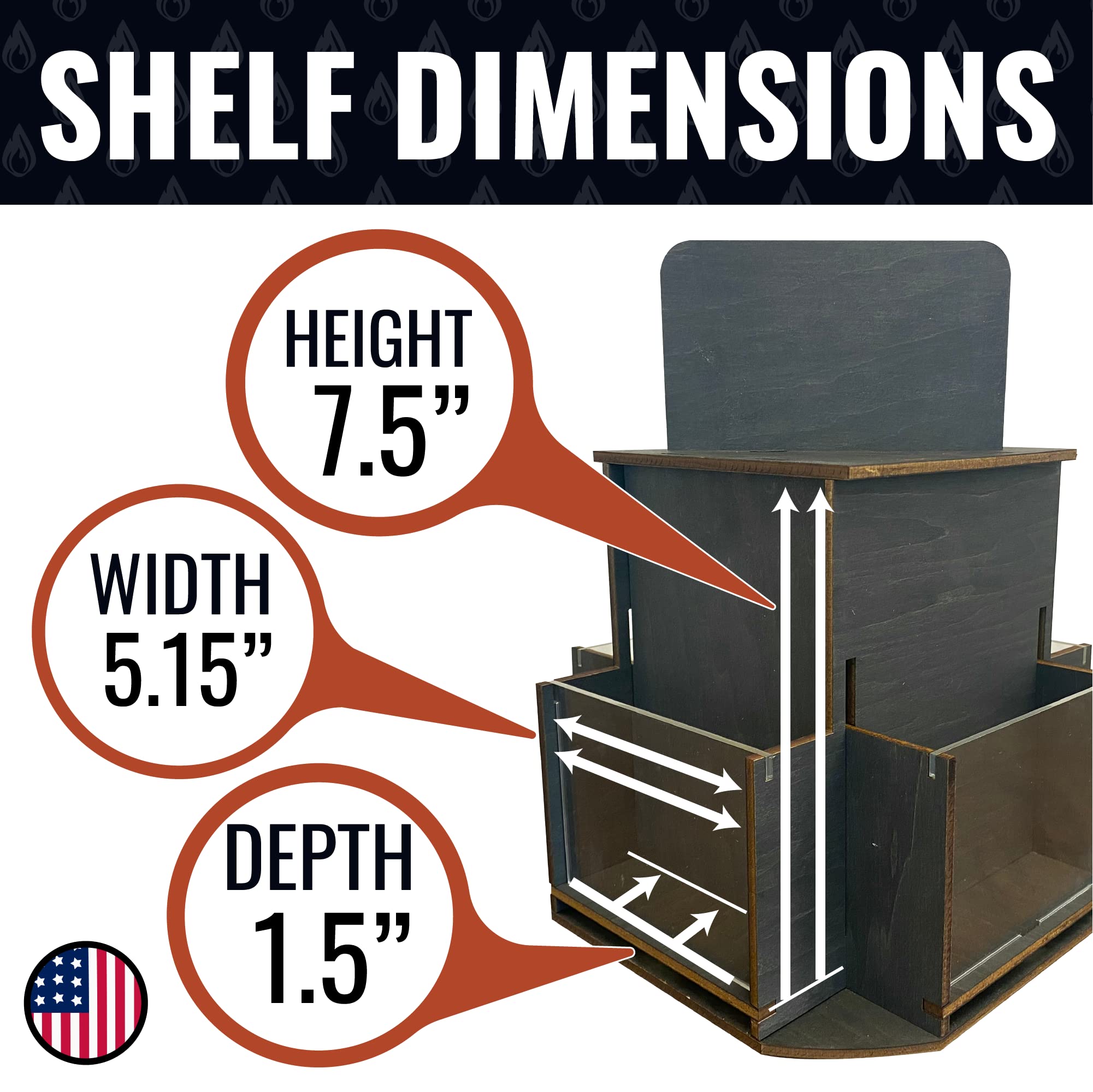 Rotating Greeting Card Display Stand, 1 Tier Wooden Organizer, 4-Sided Display Rack 360 Degree Spinning Multi-Pocket Display for Coasters, Stickers, Retail, Showcase, Tradeshow, 12.5”H (Ebony)