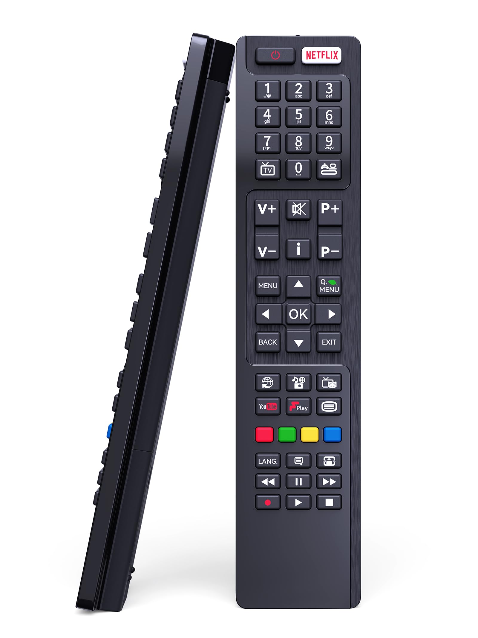 Universal-Fernbedienung RC4848F Für Hitachi, Bush, Polaroid Smart TVs – Inkl. 3 Shortcut-Tasten, Kein Setup Nötig