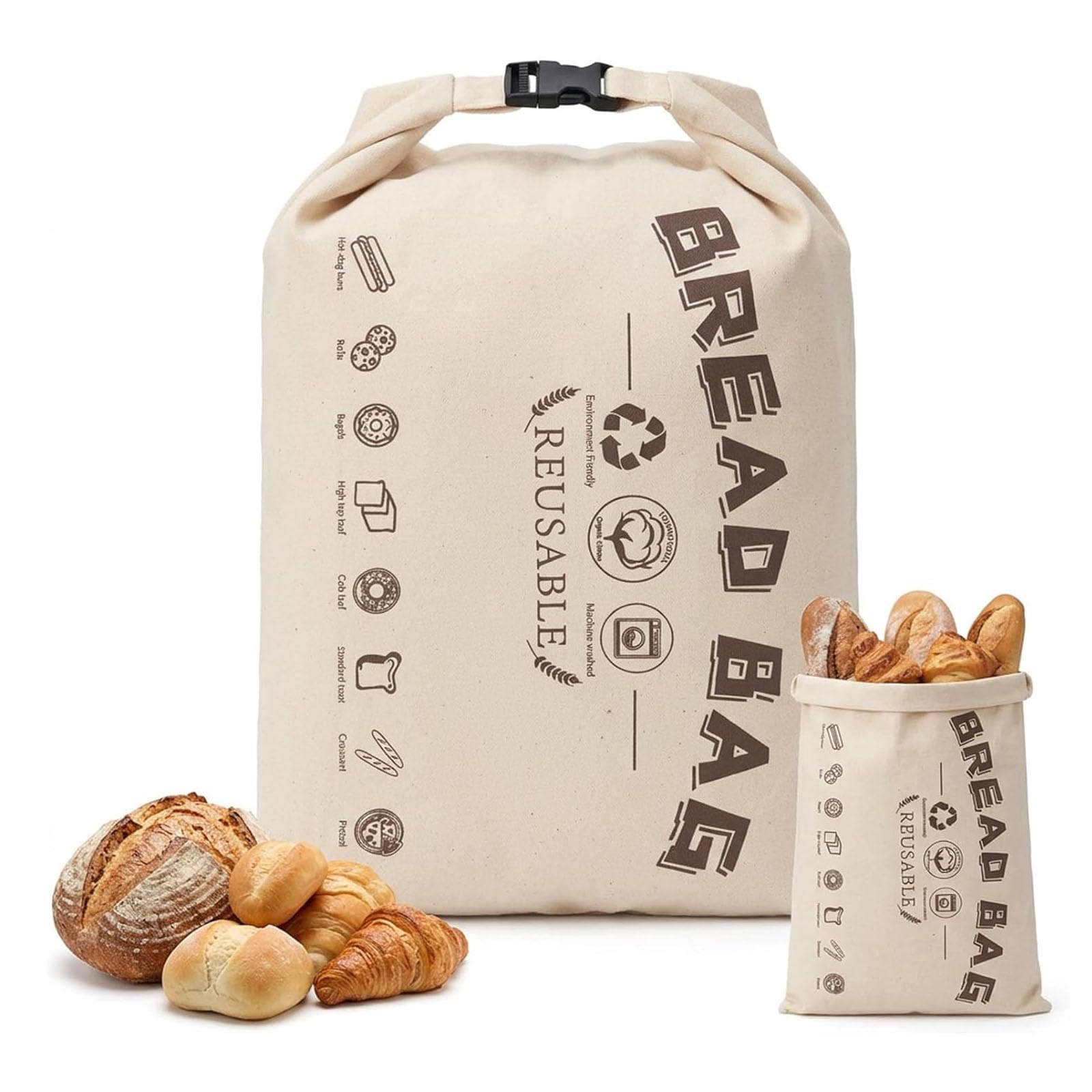 Beeswax Bread Bag, Reusable Bread Storage for Homemade Sourdough and Artisan Loaves, Ideal for Kitchen Organisation and Picnic Travel, Generous 32 x 43 cm Size