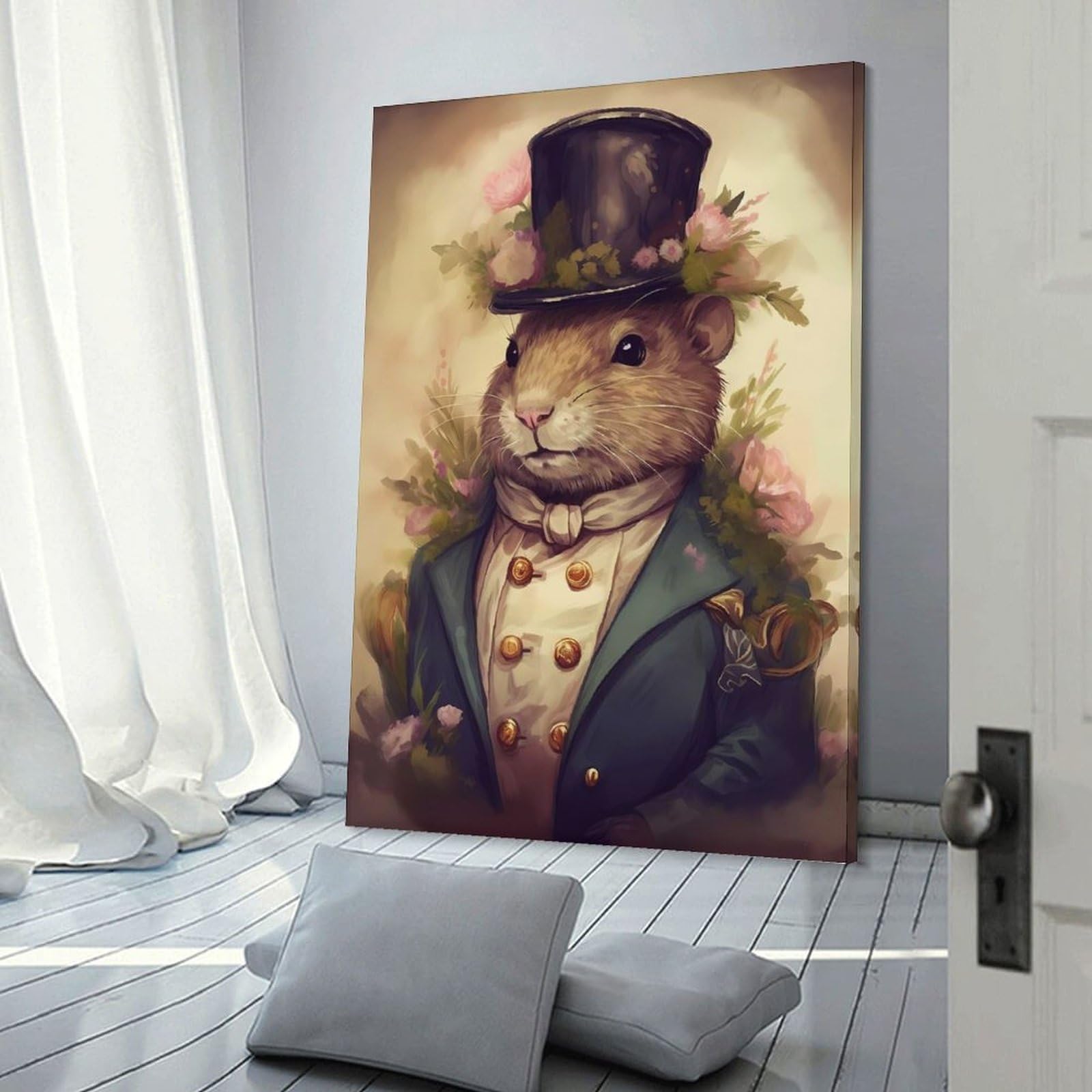 Junmoney Beaver Popular Wall Decor Canvas Print, 20x30inch(50x75cm), for Bedroom, Lounge Or Dressing Area, Decorative Wall Art for Cosy Rooms