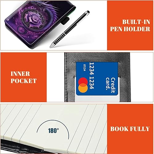 Miniatura 91 de Juego de 4 soportes para bloc de notas de tamaño de bolsillo, de piel sintética, mini bloc de notas con 2 bloc de notas pequeños y lápiz capacitivo