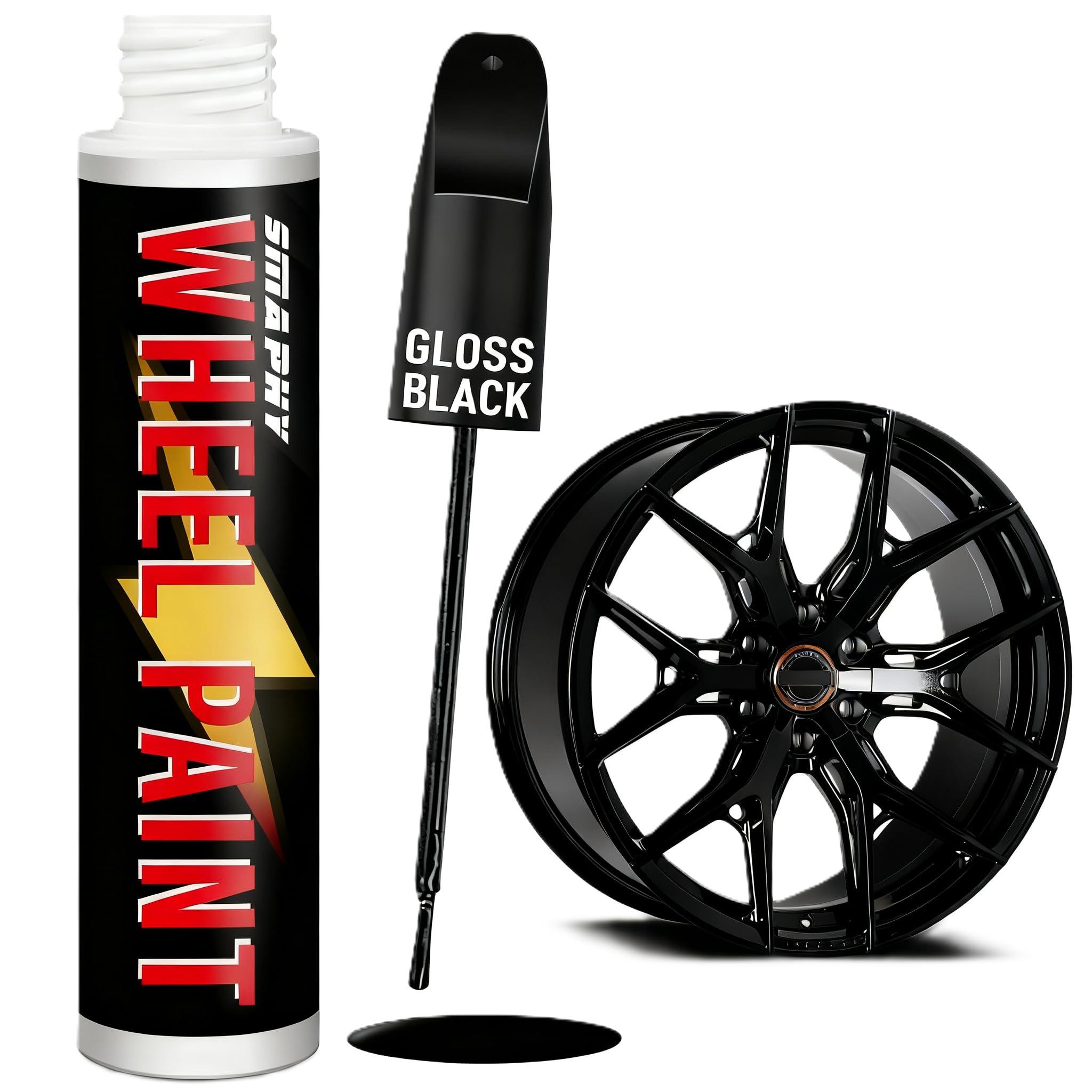 Sponsored Ad - Gloss Black Rim Touch Up Paint, Rim Paint for Curb Rash & Scratch, Car Wheel Scratch Repair Kit for Alloy, Enamel, Metal, Universal Black Automotive Touch Up Paint Pen (1 fl oz)