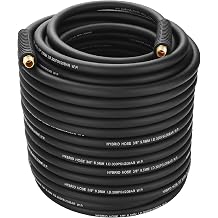 3/8" Hybrid Air Hose 150ft,1/4"MNPT Fittings,Heavy Duty Air Compressor Hose,Non-Kinking, Lightweight, Flexible In Extreme Cold Weather, Excellent UV, Oil and Abrasion Resistant,300 PSI