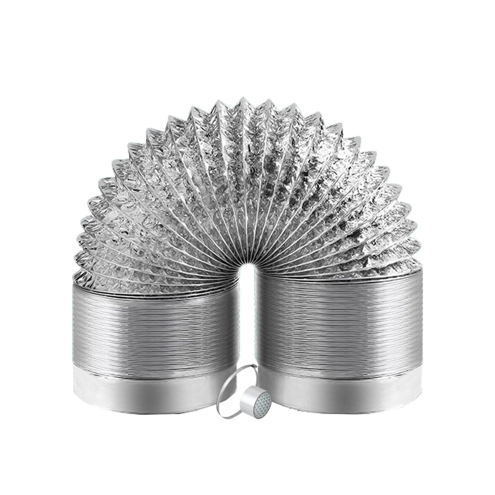 Condotto di Ventilazione in Foglio di Alluminio Tubo Flessibile for Condotto dell'Aria, Lungo, in Alluminio Argentato, Flessibile, a 2 Strati, for Ventola di Ventilazione(1.5m,200mm)