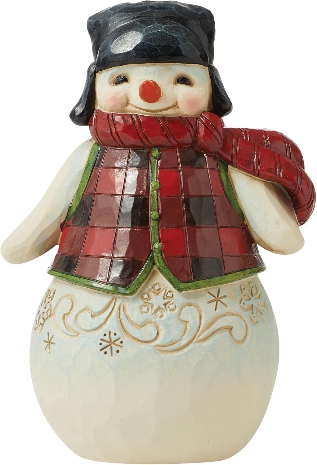 Heartwood Creek Snowman Nutcracker Red and Pink Figurine By Jim Shore