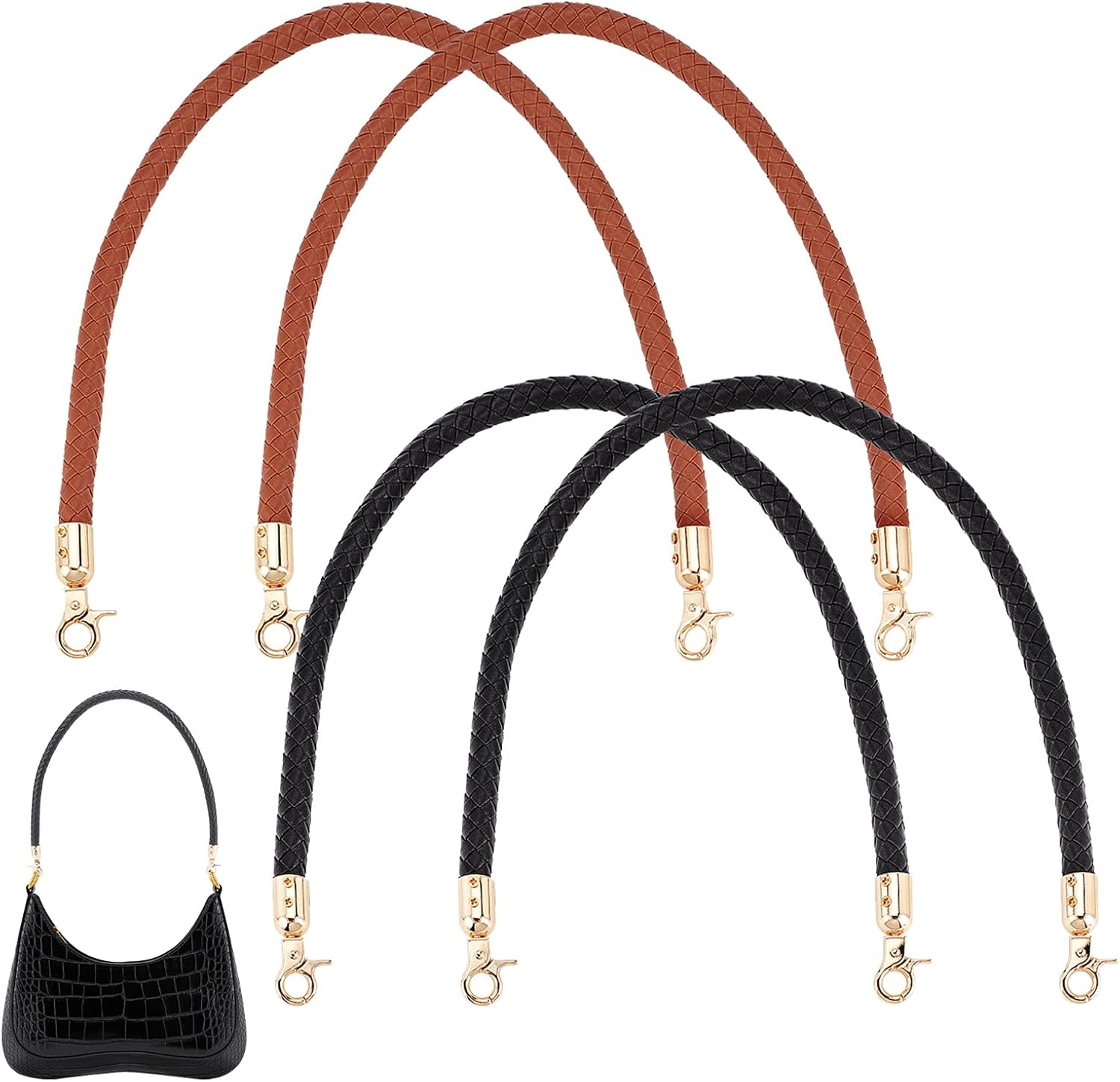 PH PandaHall 4pcs 23.5” Handles Bag Straps 2 Colors Bag