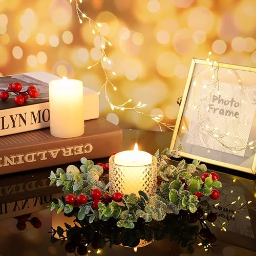 Miniatura 2 de Anillos de vela de Navidad, coronas, coronas de gabinete de cocina, coronas de Navidad, centros de mesa, mini anillos, coronas, velas para pilares,