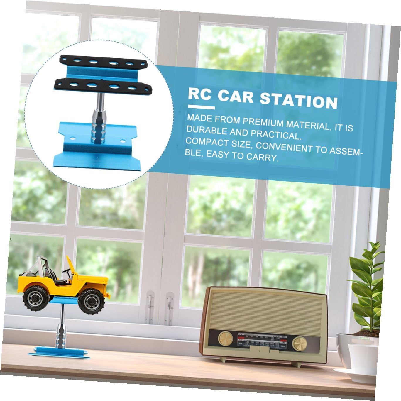 Aluminum Rc Car Repair Work Stand Rotation Compact Non-Slip Cushion for Models for Crawlers Off-Road and Drift Cars
